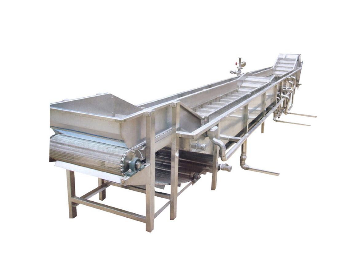Continuous mesh belt blanching line
